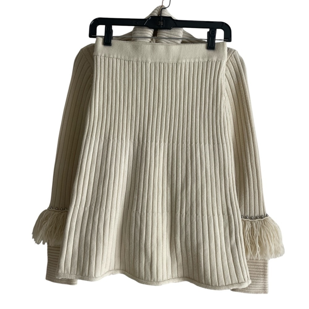 Jonathan Simkhai Cream Ribbed Turtleneck 

Skirt and sweater 100% Merino wool - Picture 8 of 16